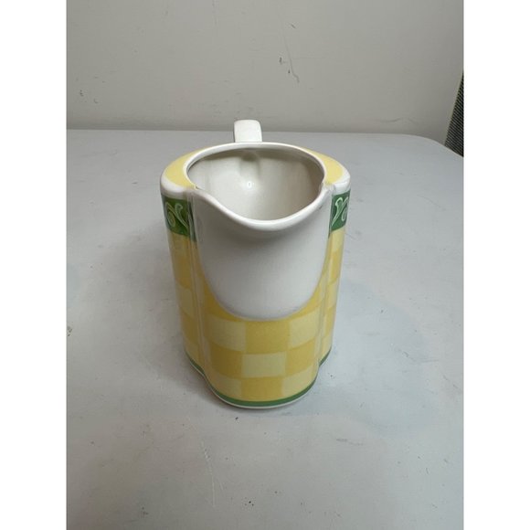 Villeroy Boch SWITCH 7 SUMMERHOUSE Cream Pitcher Sugar Bowl Set Yellow Green - Picture 8 of 12